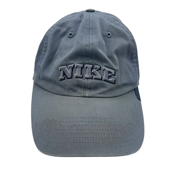 Vintage Nike Arch Block Spellout Gray Hat Y2K - Picture 1 of 6